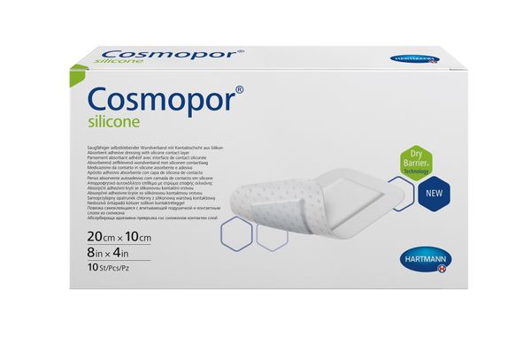 Повязка стерильная пластырного типа Cosmopor Silicone/Космопор Силикон 20х10см 10шт